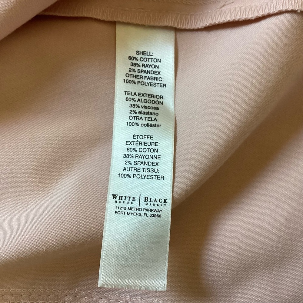White House Black Market Cropped Jacket Women Size 6 Pink Sheer At Bottom - Picture 6 of 8